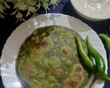 A picture of step 4 of Bathua parotha.