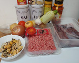 Foto del paso 1 de la receta: Calamares rellenos n°2 calamar, mejillones y carne mixta