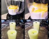 A picture of step 1 of Almond’s & Mangoes milkshake.