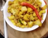 A picture of step 4 of Bread Upma.