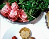 A picture of step 1 of Watercress & luo han kuo (monk fruit) soup.