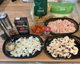 A picture of step 1 of Chicken and Mushroom Pasta Bake.