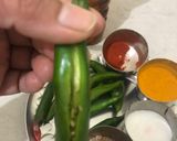 A picture of step 2 of Green chilli achar.