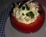 Foto del paso 2 de la receta: Tomate🍅 relleno con pollo🍗y huevos🥚🥚🥚