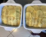 Une image de l'étape 8 de Gratin de pommes de terre à l ail,oignon basilic et mozzarella di buffala au bouillon de gambas.