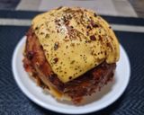 A picture of step 6 of Domino's style veg premium burger pizza.
