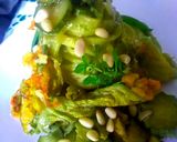Foto del passaggio 8 della ricetta Tagliolini, crema di zucchine e pinoli con fiori croccanti