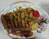 A picture of step 5 of Chatpaty kurkury Bombil fish fry.