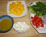 A picture of step 3 of Beer-Battered Fried Shrimp with Mango and Goat Cheese Salad.