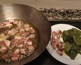 Foto del paso 5 de la receta Migas de pan con panceta, pimientos y chorizo
