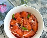 Hình bước làm 3 của món Cá Hồi Ngâm Tương Ăn Liền