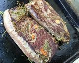 A picture of step 9 of Beef Filets with Marinated Garlic, Thyme, and Rosemary.