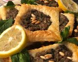 A picture of step 6 of Lahm bi Ajeen (Tripoli-Style Meat Pies).