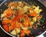 A picture of step 4 of Aloo Beans sabji.