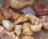 A picture of step 4 of Dhagi alu chicken.