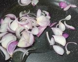 A picture of step 1 of Arvi and Turai sabzi.