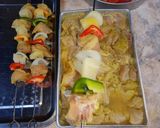 Foto del paso 2 de la receta: Brochetas de cerdo, pimiento, piña y cebolla blanca, asadas al carbón