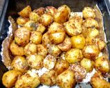 A picture of step 1 of Chaat - spiced fire potatoes with hot honey drizzle and breeze minty cool dip.