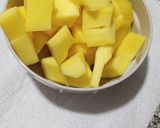 Foto del paso 1 de la receta: Licuado multi frutal 🥭 🍑 🍊 🥛Mango, durazno y naranja