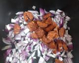 Foto del paso 2 de la receta: Charqui de arroz y lentejas, con chorizo colorado, bien vallisto