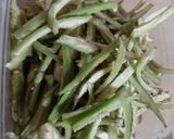 A picture of step 1 of Peels of raw banana with potato curry.