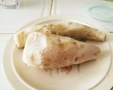 A picture of step 1 of Cheese-Stuffed Ocumo (Malanga) Arepitas.