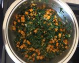 A picture of step 2 of Spinach, butternut and feta quiche.