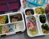 Foto langkah ke 5 dari resep Mommy bento shopkins bakut sayur asin.