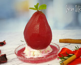 A picture of step 6 of Spiced poached pear with beet.