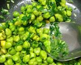 A picture of step 2 of Garlicky green gram.