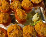A picture of step 4 of Roasted Tuna Stuffing in a Tomato.