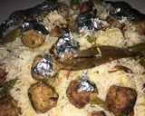 A picture of step 10 of Moti Pulao.