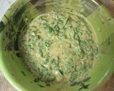 A picture of step 4 of PALAK TIKKI with gravy.