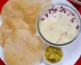 A picture of step 6 of Basundi Puri.