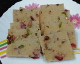 A picture of step 7 of Suji ki Burfi.