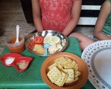 A picture of step 1 of Magic biscuits sandwich.