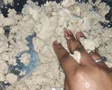 A picture of step 2 of Jowar roti.
