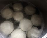 A picture of step 3 of Rasmalai topping with kesari Rabri.