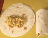 A picture of step 2 of Broccoli, Ham and Cheese Fried Burritos.