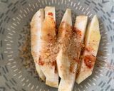 A picture of step 1 of Paprika Celeriac chips.