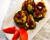 A picture of step 7 of Easy! Chicken-Egg-Olive in green pepper.