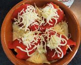 Foto del paso 7 de la receta Piquillos rellenos de Carne con bechamel y queso gratinado