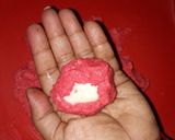 A picture of step 6 of Rasgulla stuffed Strawberry Sandesh.