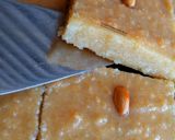 A picture of step 7 of Egyptian style basbousa.