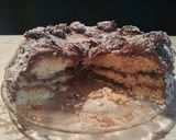 Foto del paso 16 de la receta: Torta de dos cítricos y jengibre decorada con dulce de leche y pera, ganache de chocolate