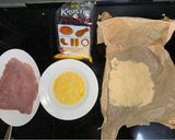 A picture of step 4 of Pork Schnitzel (optional spicy).