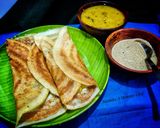 A picture of step 7 of Masala dosa.