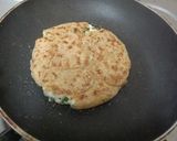 A picture of step 4 of Rajgira paratha stuffed with Paneer. (Vrat Special).