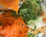 A picture of step 5 of Morning Glory Salad with Stir-Fried Lemongrass Mussels.