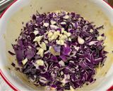 A picture of step 7 of Red Cabbage Okonomiyaki Fritter.